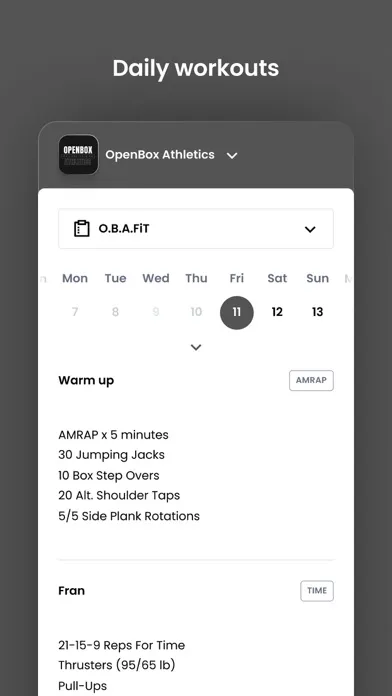 Zrzuty ekranu OpenBox Athletics OBA
