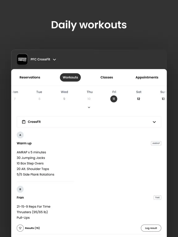 Скриншоты PFC CrossFit iPad 