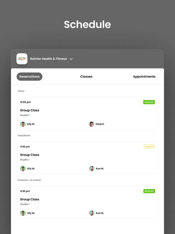 Capturas de pantalla de Rainier Health & Fitness WA iPad 