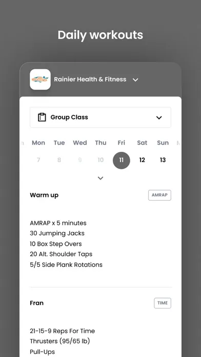 Capturas de pantalla de Rainier Health & Fitness WA