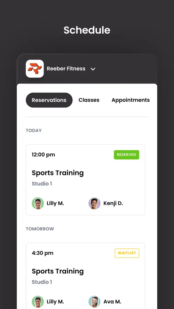 ภาพหน้าจอของ Reeber Fitness