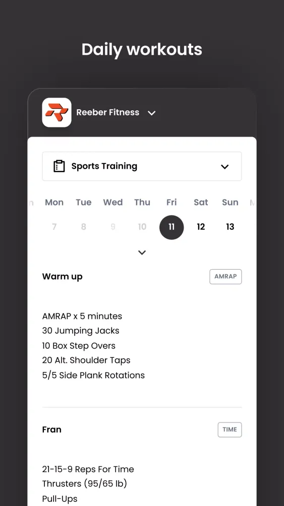 ภาพหน้าจอของ Reeber Fitness