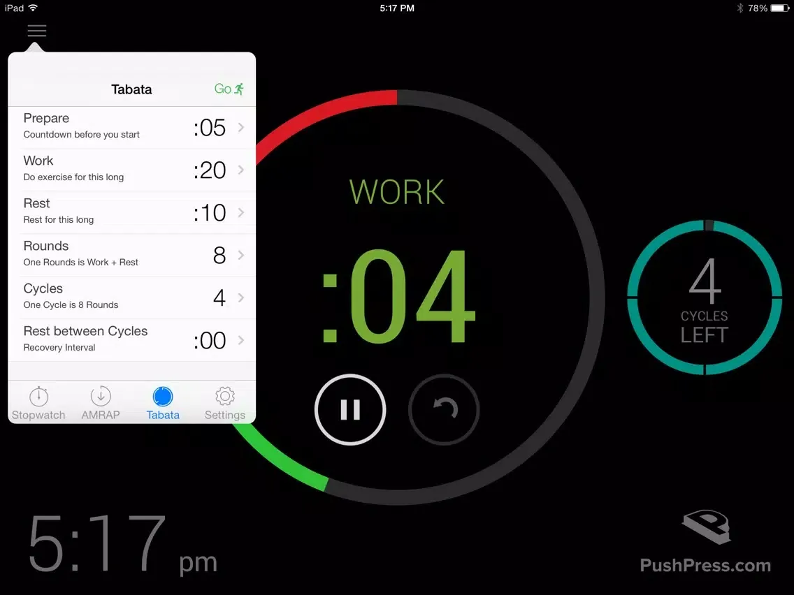 Capturas de tela do PushPress Timer Pro iPad 