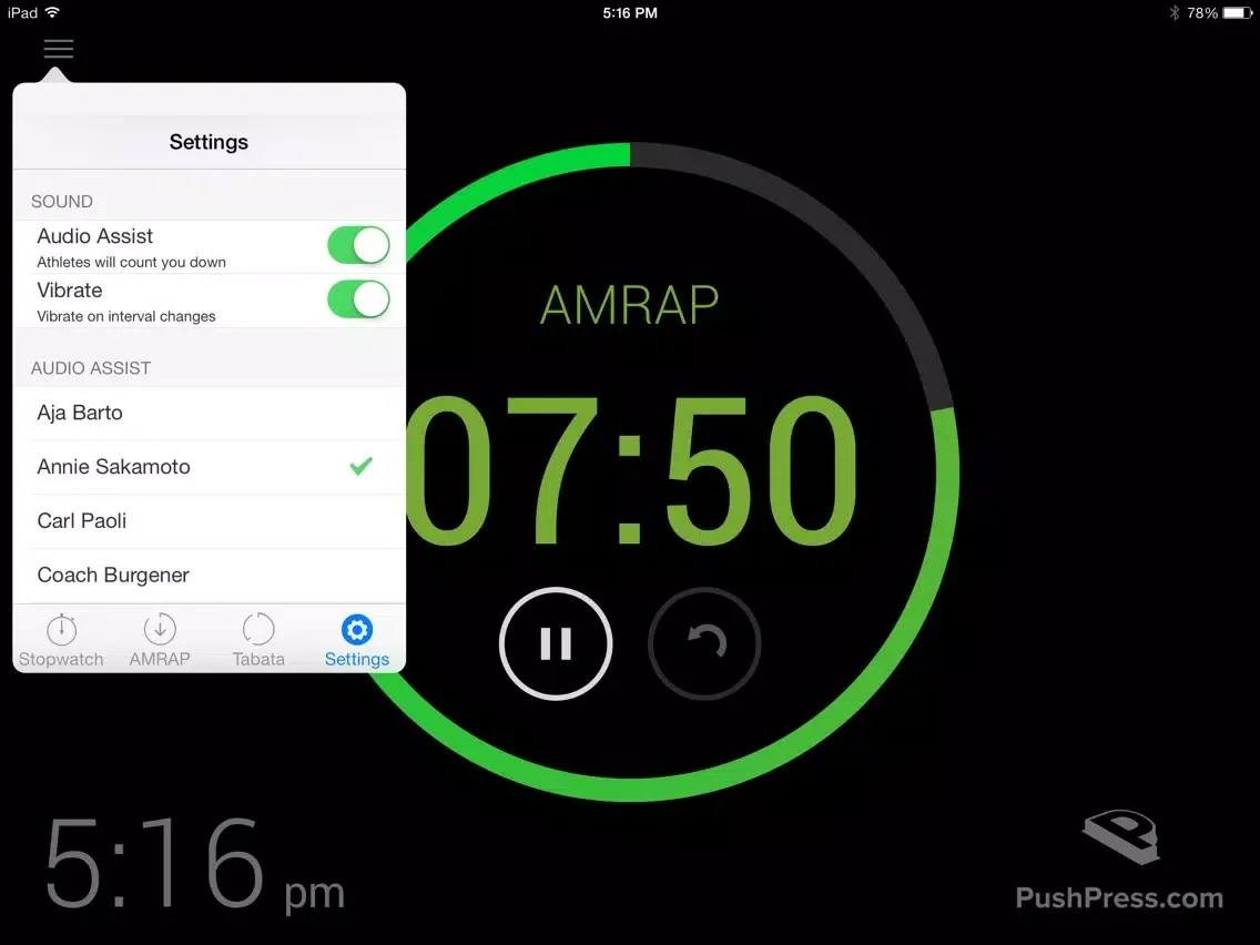 Capturas de tela do PushPress Timer Pro iPad 