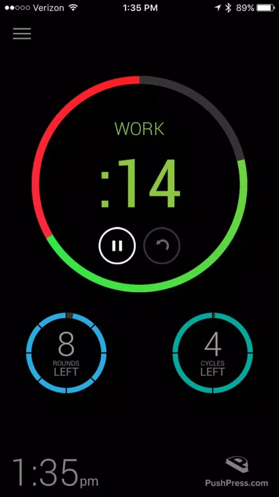 Capturas de tela do PushPress Timer Pro