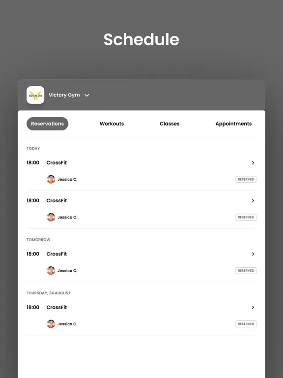 Tangkapan skrin Victory Gym iPad 