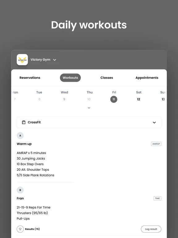 Tangkapan skrin Victory Gym iPad 