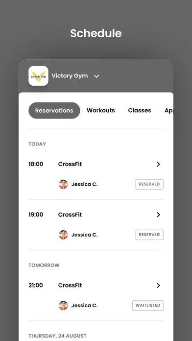 Tangkapan skrin Victory Gym