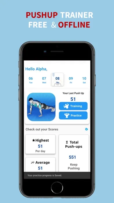Tangkapan skrin AlphaMale Pushup Trainer