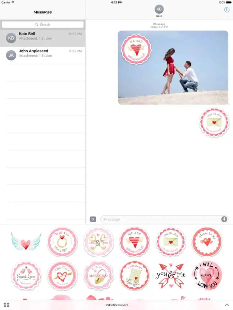 Capturas de tela do Sticker Love - Valentine's Day Fun iPad 