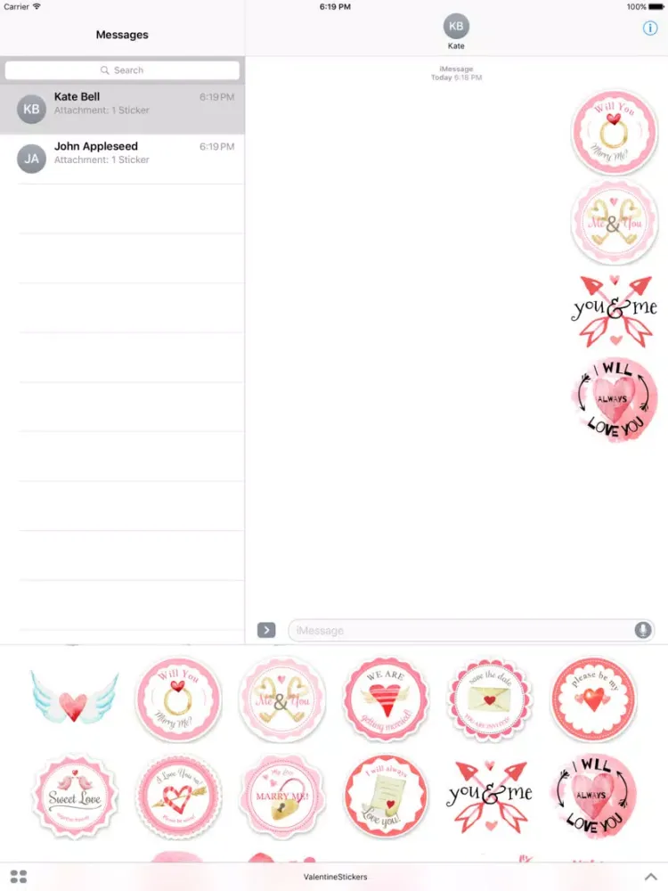 Capturas de tela do Sticker Love - Valentine's Day Fun iPad 