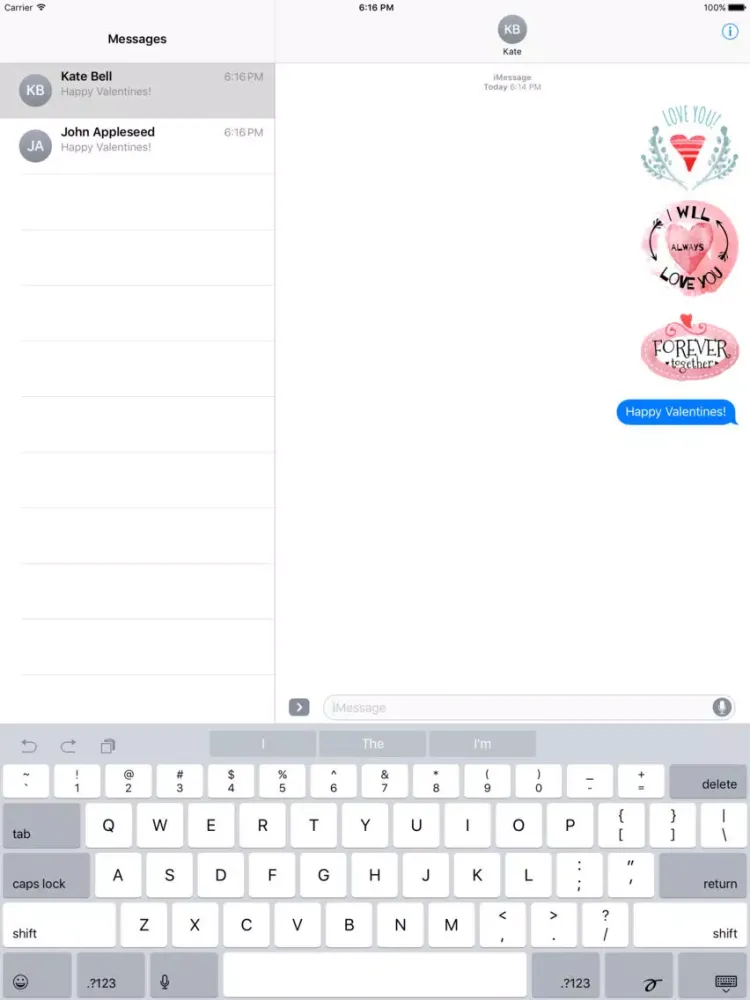 Capturas de tela do Sticker Love - Valentine's Day Fun iPad 