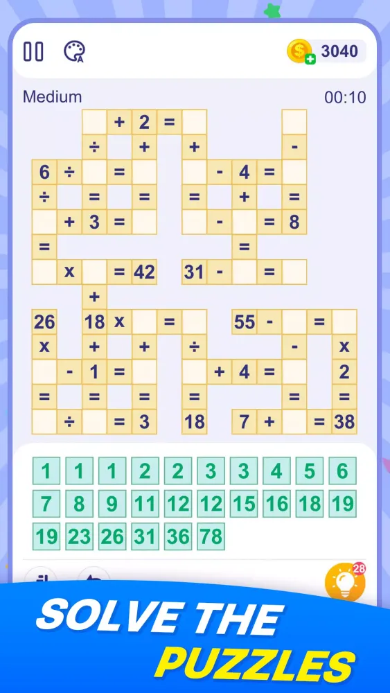 Tangkapan skrin Number Puzzle - Cross Math
