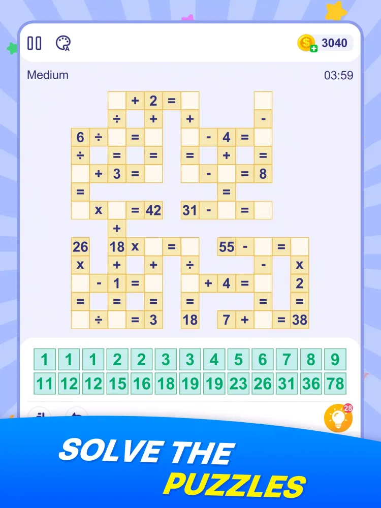 Tangkapan skrin Number Puzzle - Cross Math