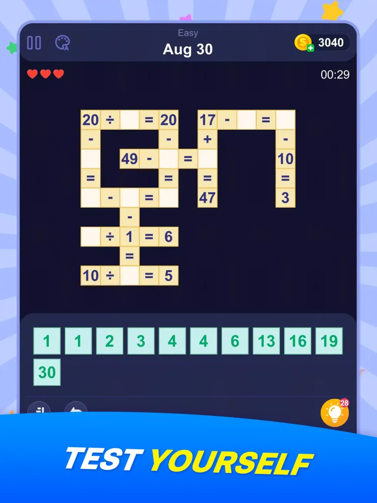Tangkapan skrin Number Puzzle - Cross Math