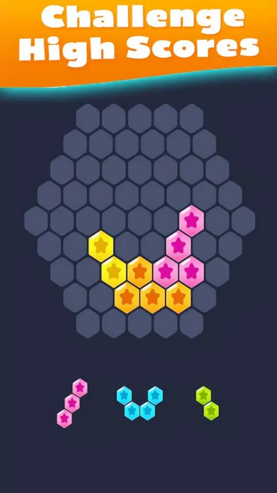 Hex Fill Brain: Hexagon Blocks應用截圖