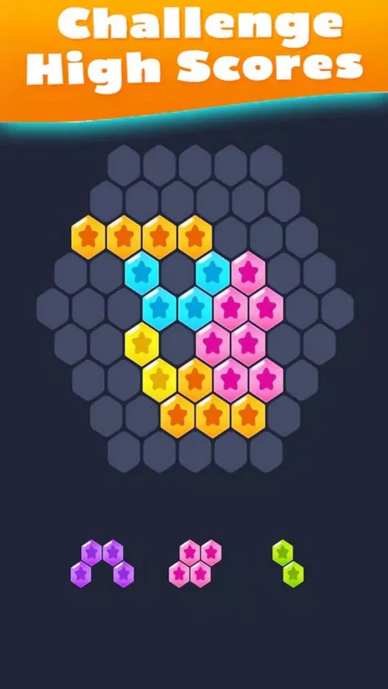 Hex Fill Brain: Hexagon Blocks應用截圖