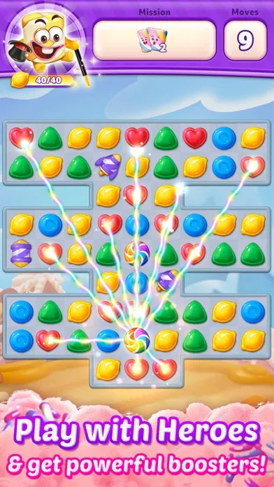 Lollipop Sweet Heroes Match3 Screenshots
