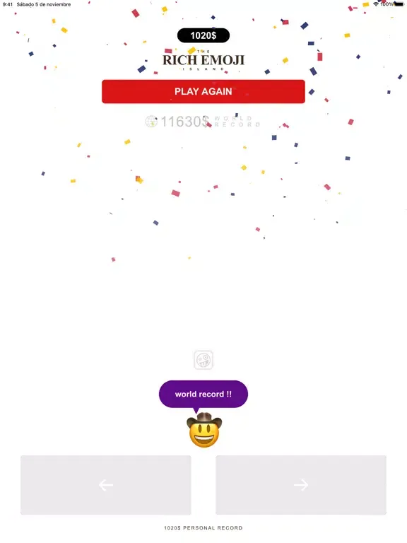 Ảnh chụp màn hình của The Rich Emoji Island iPad 