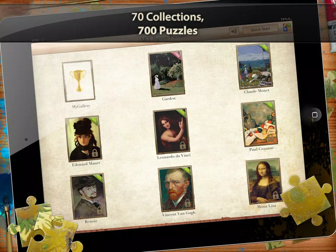 ART Jigsaw Puzzles - Renaissance, Baroque and Impressionism paintings we love and enjoy iPad  Screenshots