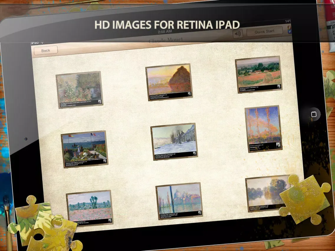 ART Jigsaw Puzzles - Renaissance, Baroque and Impressionism paintings we love and enjoy iPad  Screenshots