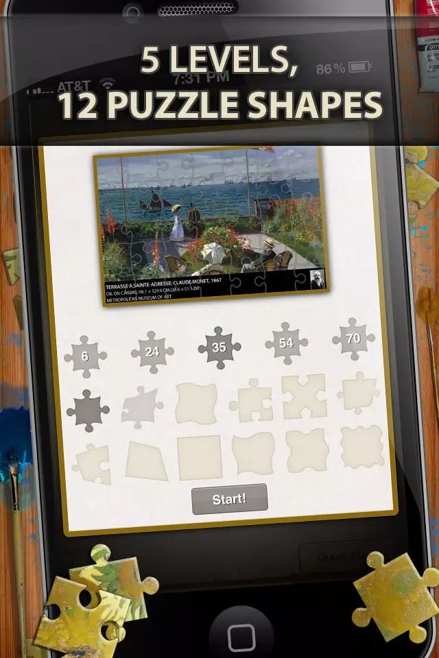 ART Jigsaw Puzzles - Renaissance, Baroque and Impressionism paintings we love and enjoy Screenshots
