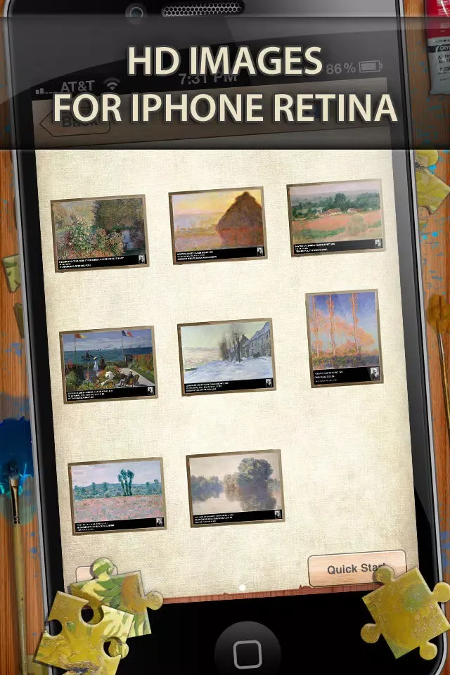 ART Jigsaw Puzzles - Renaissance, Baroque and Impressionism paintings we love and enjoy Screenshots