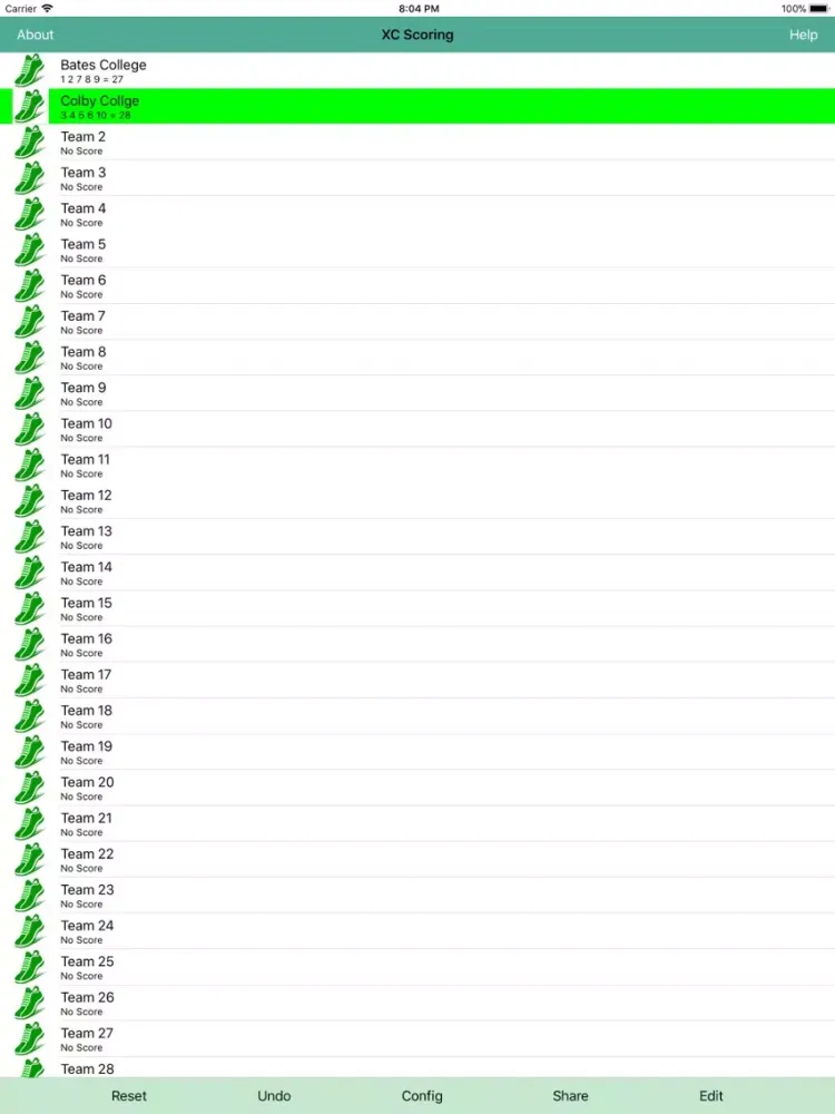 Capturas de tela do XC Scoring iPad 