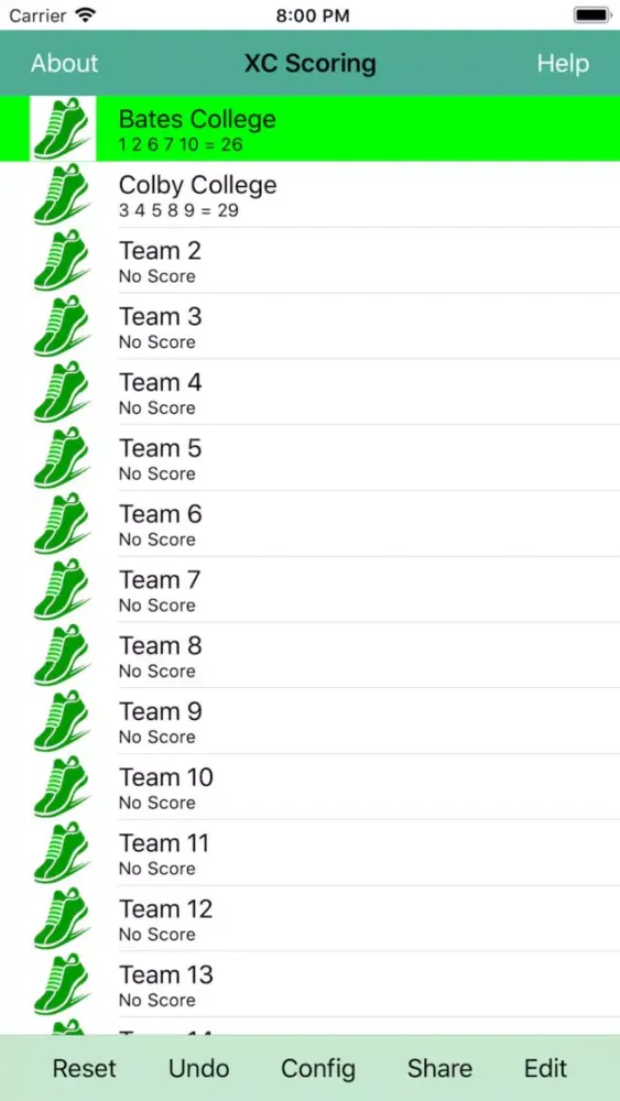 Capturas de tela do XC Scoring