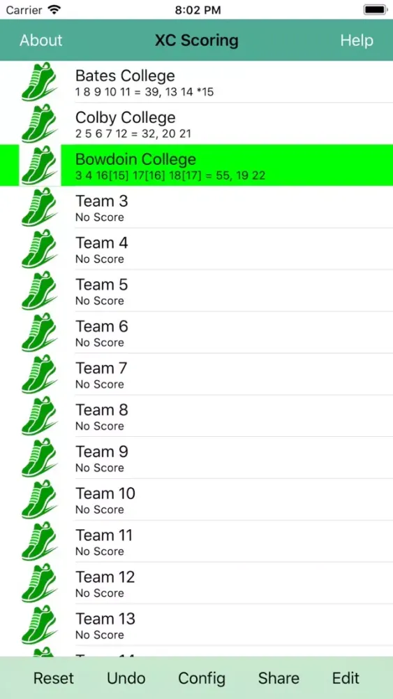 Capturas de tela do XC Scoring