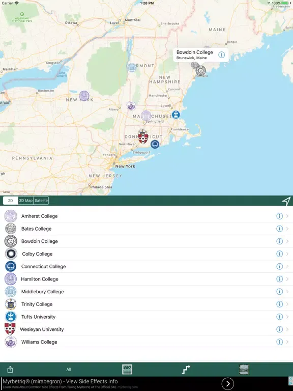 Tangkapan layar NESCAC Navigator iPad 