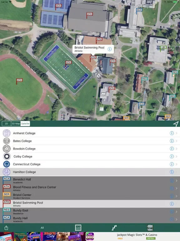 Tangkapan layar NESCAC Navigator iPad 