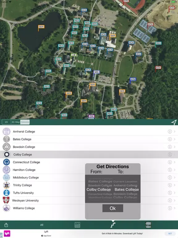 Tangkapan layar NESCAC Navigator iPad 
