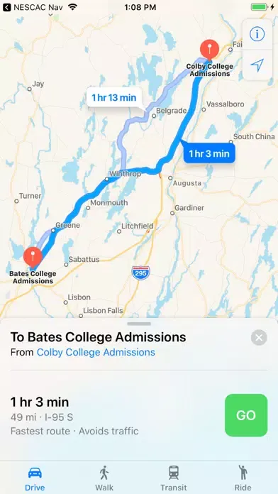 Tangkapan layar NESCAC Navigator