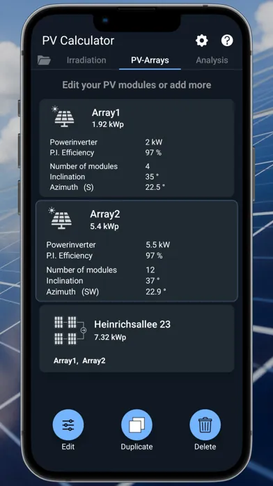 Tangkapan skrin PV Calculator Premium
