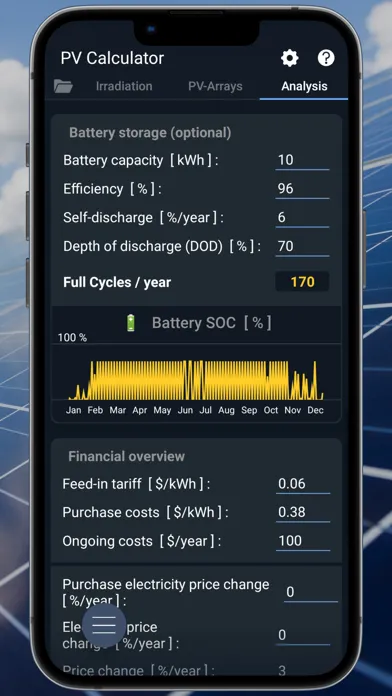 Tangkapan skrin PV Calculator Premium