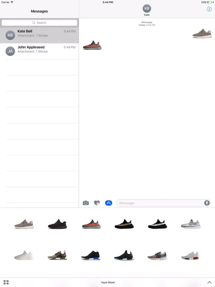 Ảnh chụp màn hình của Hype Beast Sneaker Head Stickers iPad 