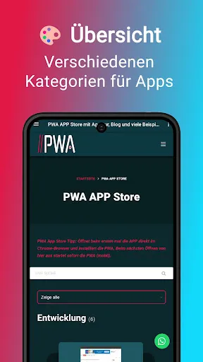 Скриншоты PWA APP Store & Tools