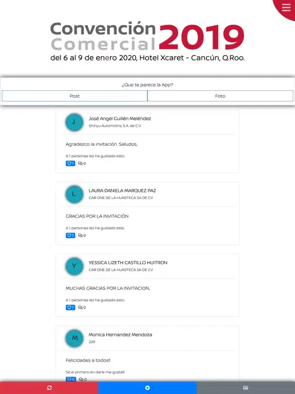 Tangkapan layar Convención Comercial 2019 iPad 