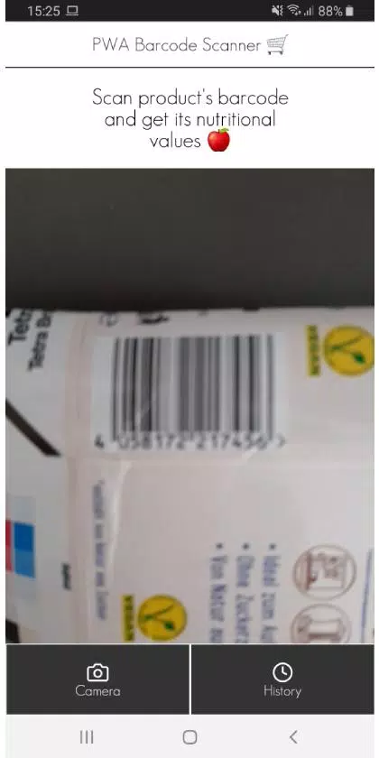 PWA Barcode Scannerscreenshot dell'app1