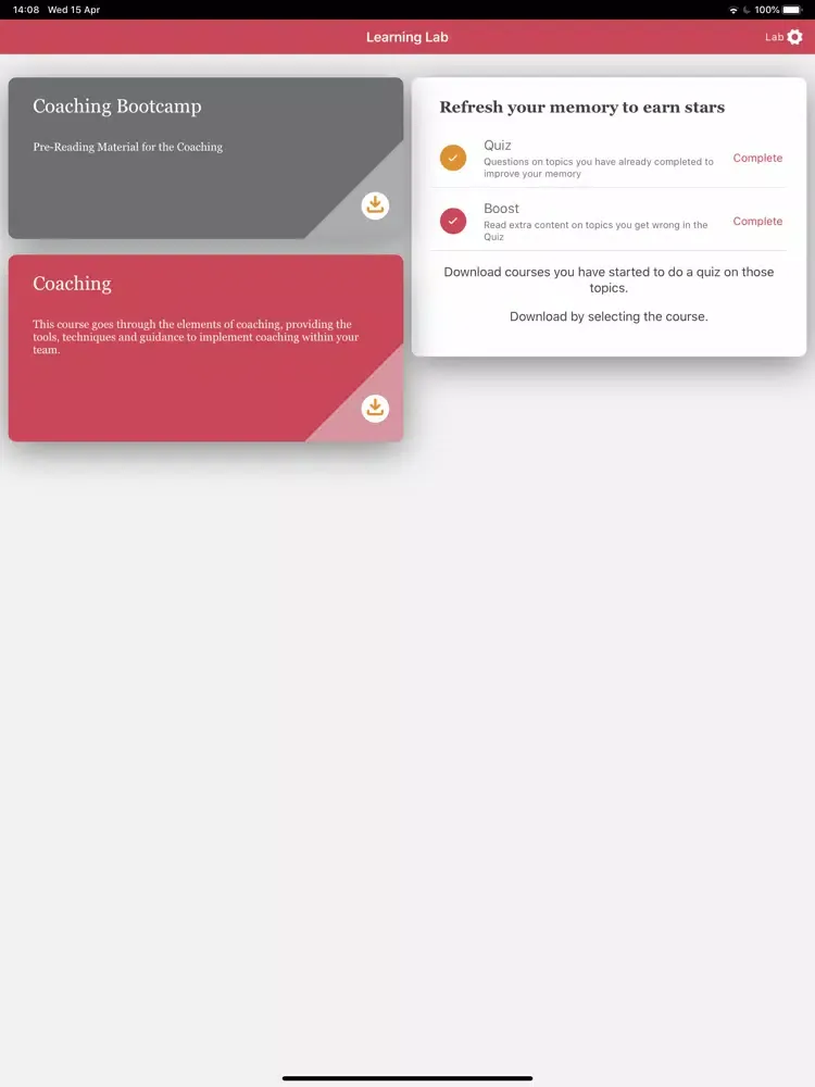 Скриншоты PwC Learning Lab iPad 