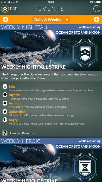 Screenshot di Events for Destiny Track Public Events Timers