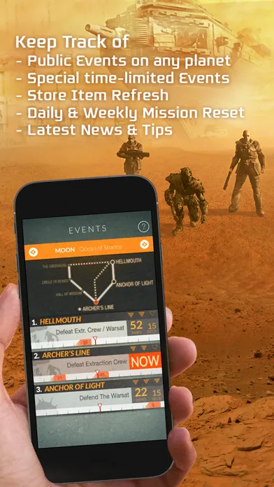 Screenshot di Events for Destiny Track Public Events Timers