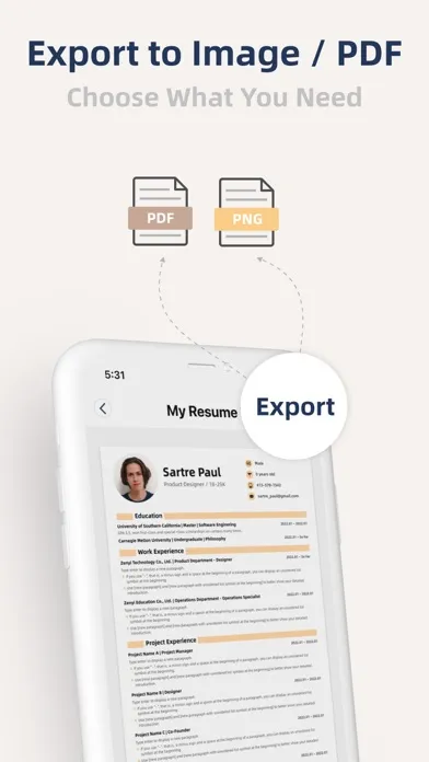 Zeni Resume: CV Resume Builder Screenshots