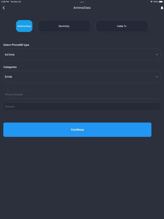 Tangkapan skrin Pxn Ewallet iPad 