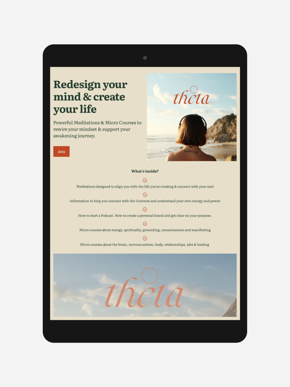 Theta App iPad  Screenshots