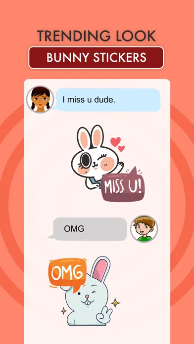 Tangkapan skrin adorable Bunny Stickers