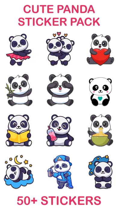 Screenshot di Cute Panda Stickers Pack!
