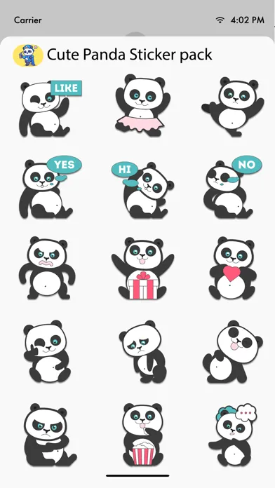 Screenshot di Cute Panda Stickers Pack!