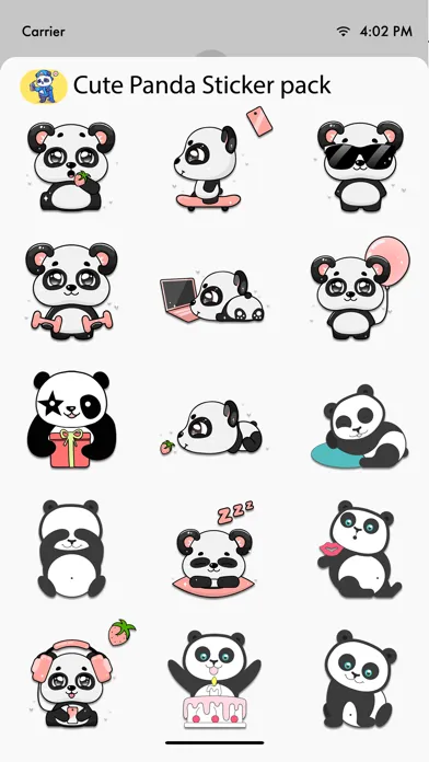 Screenshot di Cute Panda Stickers Pack!